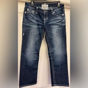 Big Star Dark Blue Low Rise Straight Leg Capris Jeans